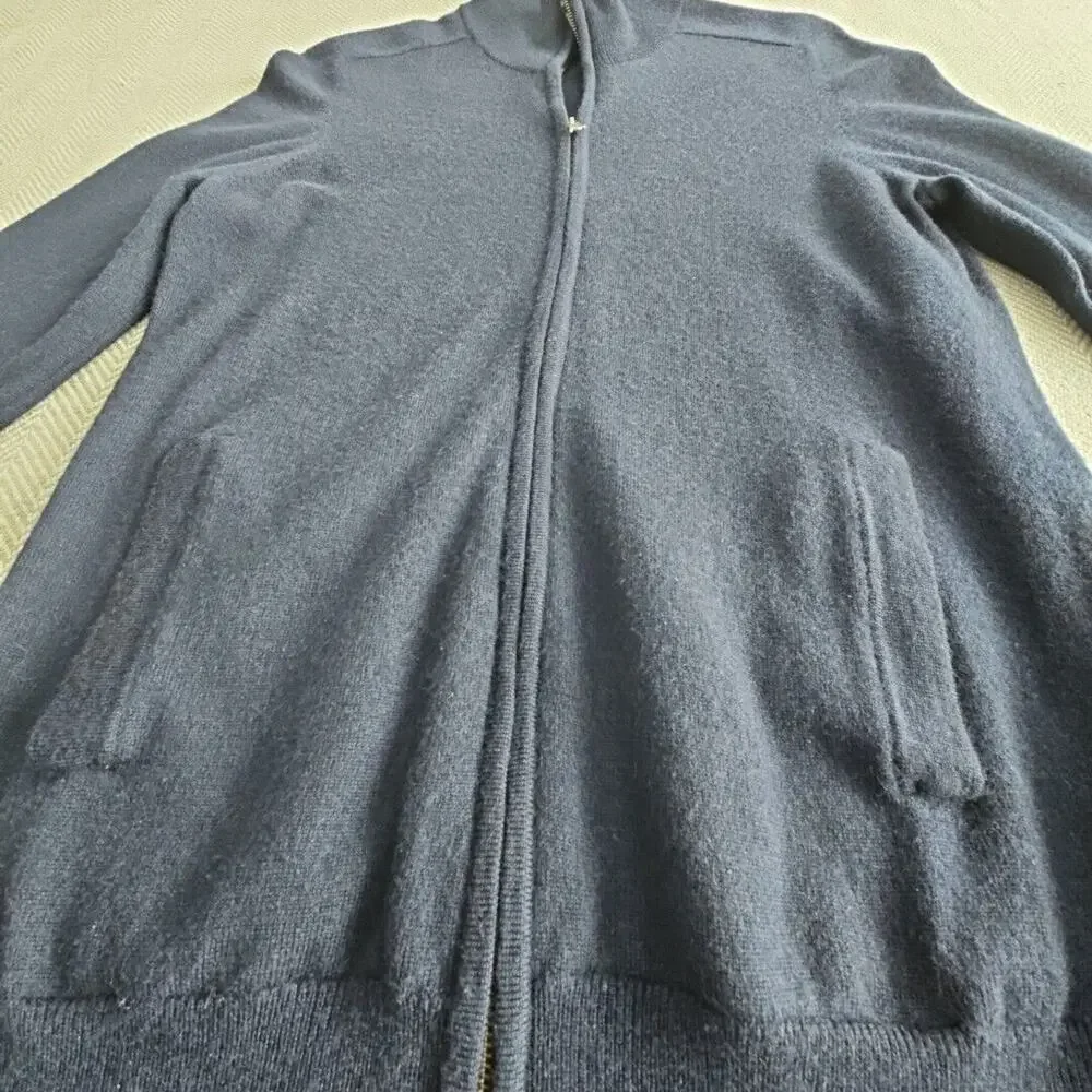 Banana Republic Men's Medium‎ 100% Extra Fine Merino Wool Zip-Up Sweater Jacket